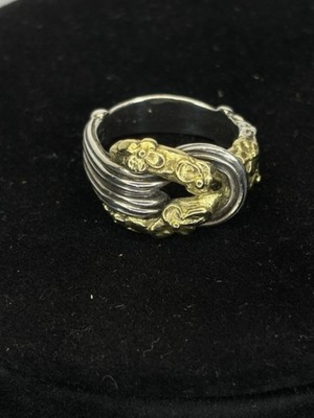 ANN KING  925 Sterling Silver & 18K Gold Flower Knot Ring-Size 8